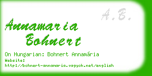 annamaria bohnert business card